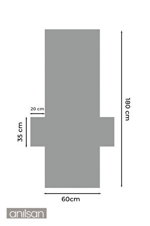 %100 Pamuk Şezlong Havlusu Antrasit 60x180 cm - Hızlı Kuruyan Plaj ve Havuz Havlusu