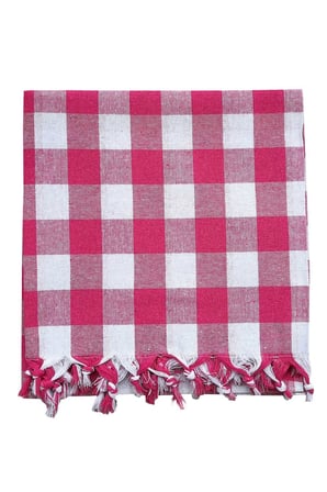 150x150 Cm Kareli Yer Sofra Bezi Piknik Masa Örtüsü Saçaklı