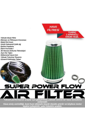 Hava Filtresi Yeşil Universal Açık Hava Filtresi Yüksek Akış