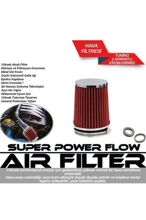 Hava Filtresi Kırmızı Universal Açık Hava Filtresi Yüksek Akış