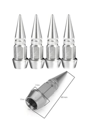 Sivri Sibop Kapağı Silver Metal 4 Lü Set Universal Lastik Sibop Koruyucu Kapak