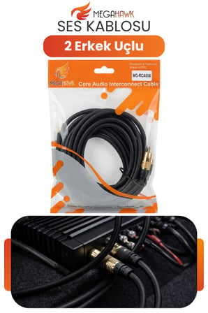 RCA Ses Kablosu 2 Erkek Uçlu Audio Interconnect Kablo Amfi Teyp Bağlantı