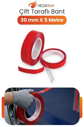 Çift Taraflı Bant Güçlü Şeffaf Nano Bant Oto Aksesuar Montaj Bandı İz Bırakmaz 30 mm x 5 Metre