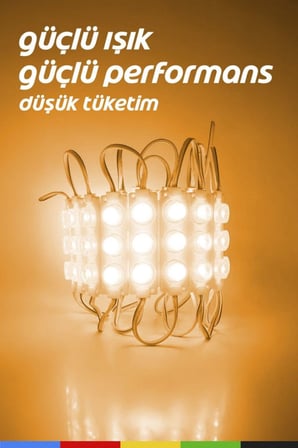 DC 12V 3W Turuncu Modül Parmak LED Su Geçirmez Tabela Aydınlatma Dekoratif LED Modül 1 Adet