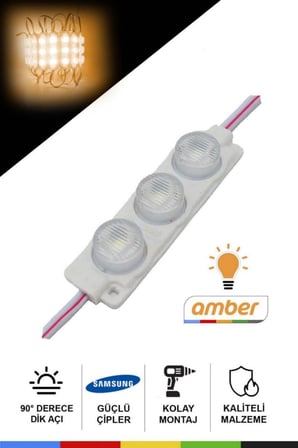 DC 12V 3W Turuncu Modül Parmak LED Su Geçirmez Tabela Aydınlatma Dekoratif LED Modül 5 Adet