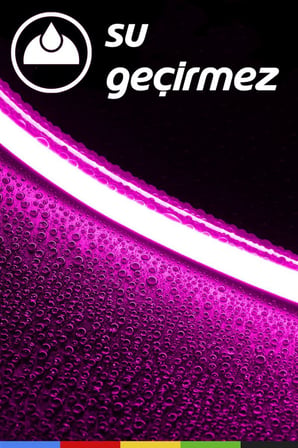 12V Dış Mekan M/60 2835 Pembe LED Şerit – 5 Metre, Kesilebilir ve Eklenebilir