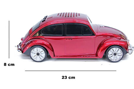 Beetle Araba Görünümlü Taşınabilir  Bluetooth Hoparlör Ve Radyo Speaker