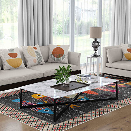 Kaymaz Taban Yıkanabilir Halı – Mutfak, Salon, Yatak Odası için Modern Dijital Baskı Halı