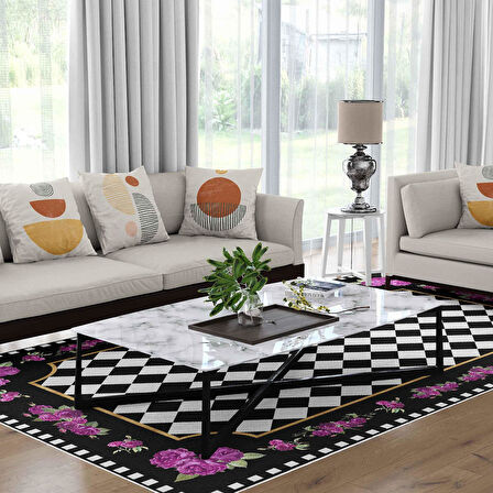 Kaymaz Taban Yıkanabilir Halı – Mutfak, Salon, Yatak Odası için Modern Dijital Baskı Halı