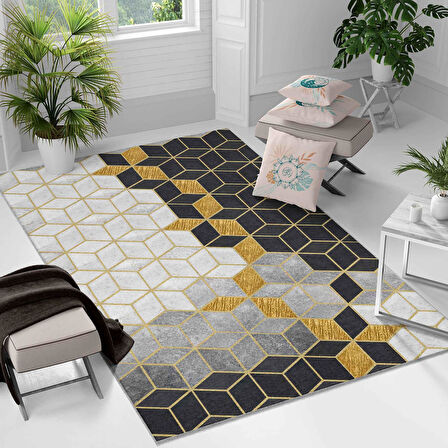 Kaymaz Taban Yıkanabilir Halı – Mutfak, Salon, Yatak Odası için Modern Dijital Baskı Halı