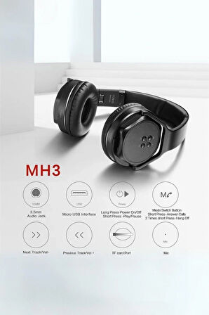 MH3 kablosuz kulaklık katlanabilir Bluetooth uyumlu SODO 5.0 Stereo kulaklık mikrofonlu