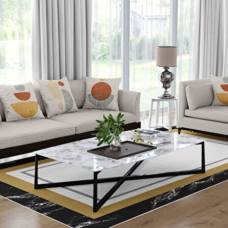 Kaymaz Taban Yıkanabilir Halı – Mutfak, Salon, Yatak Odası için Modern Dijital Baskı Halı (SLNHAL161)