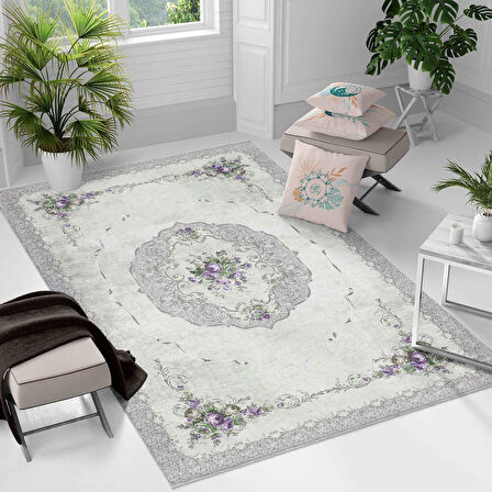 Kaymaz Taban Yıkanabilir Halı – Mutfak, Salon, Yatak Odası için Modern Dijital Baskı Halı (SLNHAL176)