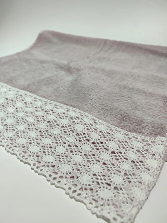 EFLATUN KADİFE BEYAZ GÜPÜRLÜ YÜZ HAVLUSU