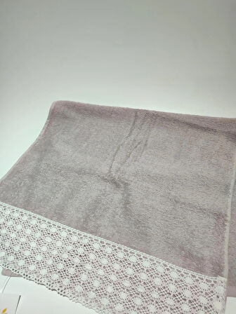 EFLATUN KADİFE BEYAZ GÜPÜRLÜ YÜZ HAVLUSU