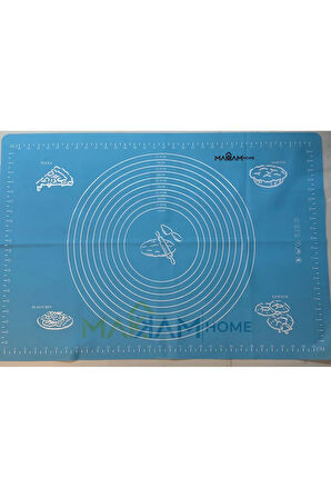 Büyük Boy Silikon Mavi Hamur Açma Matı Büyük Ölçü 45x65 Büyük