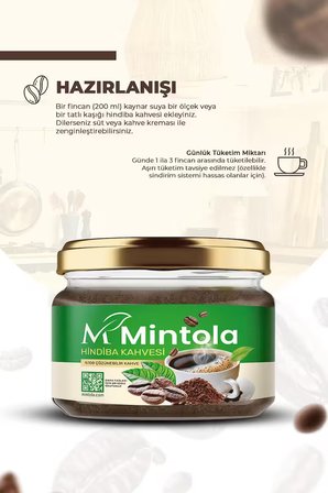  Mintola Hindiba Kahvesi 1 Aylık - (60 Kullanım) Net 150 gr - Detoks Kahve, Diyet Kahvesi, Detox Kahve, Form Kahvesi