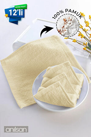12'li Mini Havlu - 26x26 cm, %100 Pamuk, Bebek ve Çocuklar İçin, Yüz Havlusu Olarak Kullanıma Uygun