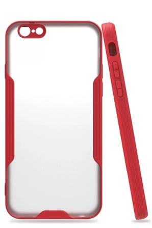 Newface Apple iPhone 6 Kılıf Platin Silikon - Kırmızı
