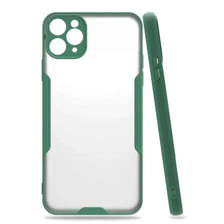 Newface Apple iPhone 11 Pro Max Kılıf Platin Silikon - Yeşil