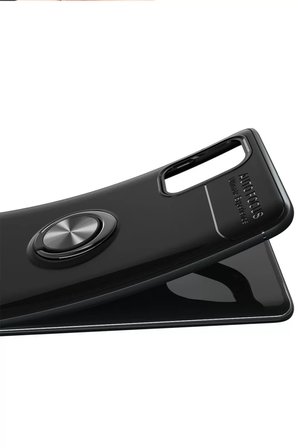 Newface Samsung Galaxy M31S Kılıf Range Yüzüklü Silikon - Kırmızı