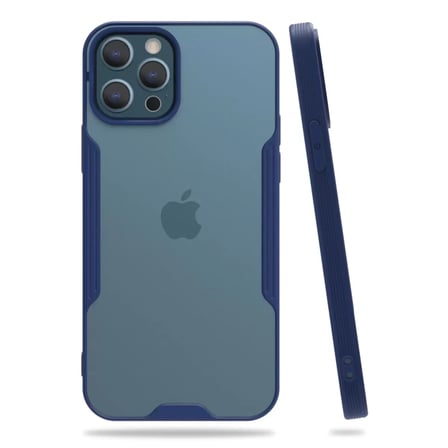 Newface Apple iPhone 12 Pro Max Kılıf Platin Silikon - Lacivert