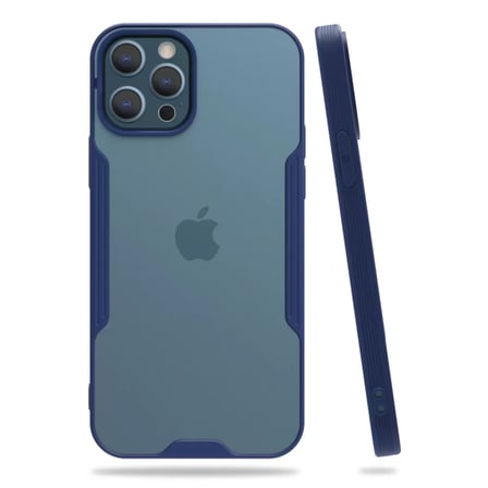 Newface Apple iPhone 12 Pro Max Kılıf Platin Silikon - Lacivert