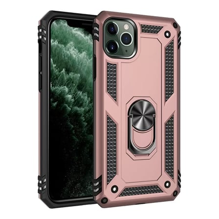 Newface Apple iPhone 11 Pro Max Kılıf Sofya Yüzüklü Silikon Kapak - Rose