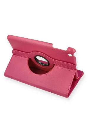 Newface Apple iPad Mini 1 Kılıf 360 Tablet Deri Kılıf - Pembe