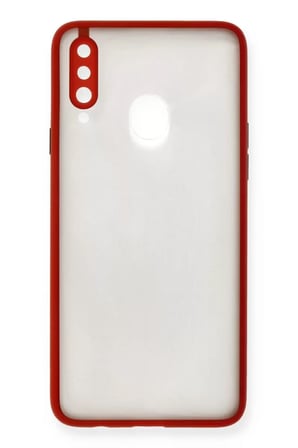 Newface Samsung Galaxy A20S Kılıf Montreal Silikon Kapak - Kırmızı