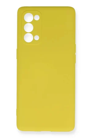 Newface Oppo Reno 5 Kılıf Nano içi Kadife Silikon - Sarı
