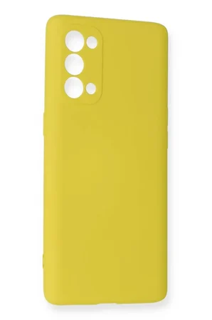 Newface Oppo Reno 5 Kılıf Nano içi Kadife Silikon - Sarı