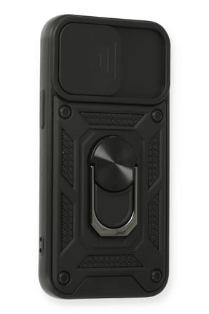 Newface Apple iPhone 11 Kılıf Pars Lens Yüzüklü Silikon - Siyah