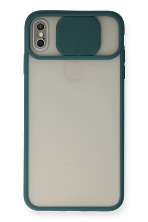 Newface Apple iPhone X Kılıf Palm Buzlu Kamera Sürgülü Silikon - Yeşil