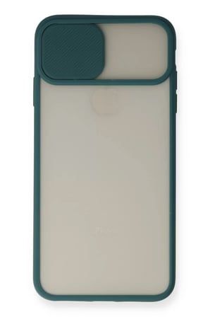 Newface Apple iPhone X Kılıf Palm Buzlu Kamera Sürgülü Silikon - Yeşil