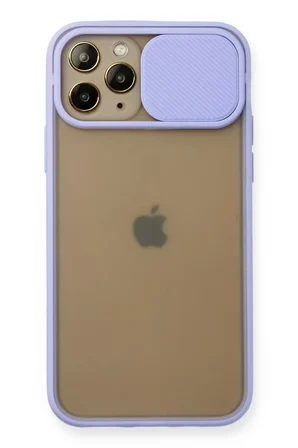 Newface Apple iPhone 11 Pro Kılıf Palm Buzlu Kamera Sürgülü Silikon - Lila