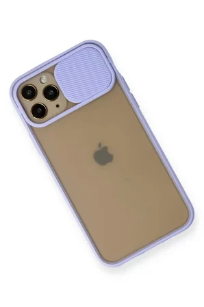 Newface Apple iPhone 11 Pro Kılıf Palm Buzlu Kamera Sürgülü Silikon - Lila
