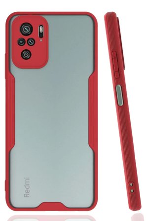 Newface Xiaomi Redmi Note 10 Kılıf Platin Silikon - Kırmızı
