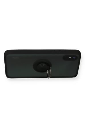 Newface Xiaomi Redmi 9A Kılıf Montreal Yüzüklü Silikon Kapak - Siyah