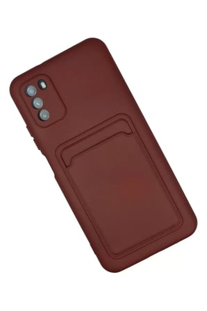 Newface Xiaomi Pocophone M3 Kılıf Kelvin Kartvizitli Silikon - Bordo