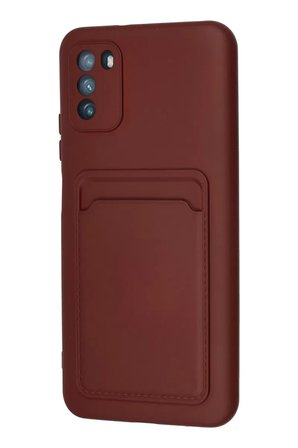 Newface Xiaomi Pocophone M3 Kılıf Kelvin Kartvizitli Silikon - Bordo