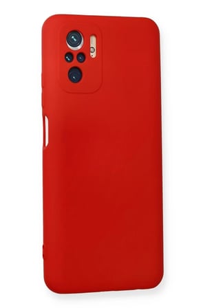 Newface Xiaomi Redmi Note 10 Kılıf Nano içi Kadife Silikon - Kırmızı