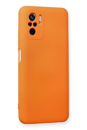 Newface Xiaomi Redmi Note 10 Kılıf Nano içi Kadife Silikon - Turuncu