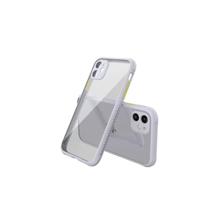 Newface Apple iPhone 12 Mini Kılıf Miami Şeffaf Silikon - Lila