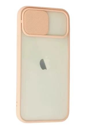 Newface Apple iPhone 12 Kılıf Palm Buzlu Kamera Sürgülü Silikon - Pembe