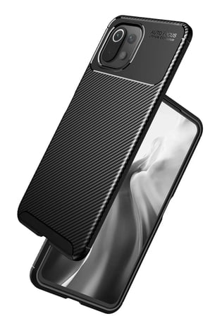 Newface Xiaomi Mİ 11 Lite Kılıf Auto Focus Karbon Kapak - Lacivert