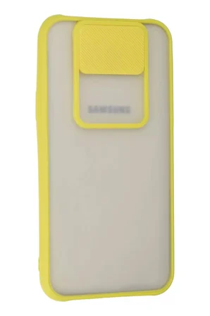 Newface Samsung Galaxy J7 Kılıf Palm Buzlu Kamera Sürgülü Silikon - Sarı