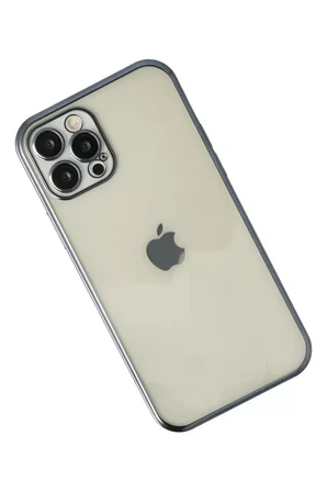 Newface Apple iPhone 12 Pro Kılıf Razer Lensli Silikon - Lacivert