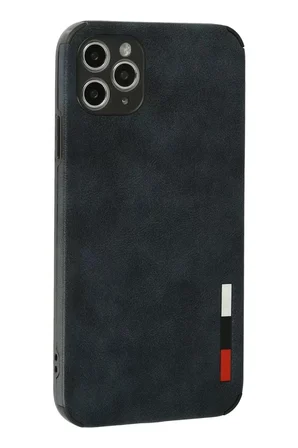 Newface Apple iPhone 11 Pro Max Kılıf Loop Deri Silikon - Lacivert