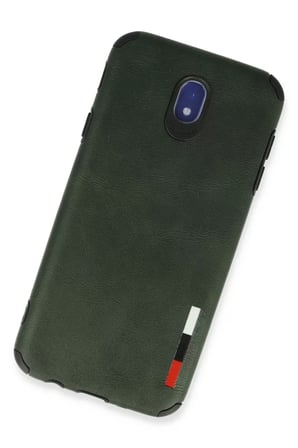Newface Samsung Galaxy J7 Pro / J730 Kılıf Loop Deri Silikon - Yeşil